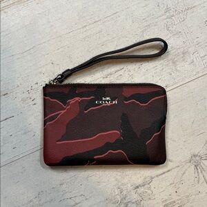 Coach Pink Camouflage Zip Up Wristlet
